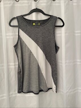 Xersion Gray Tank with White Diagonal Stripe